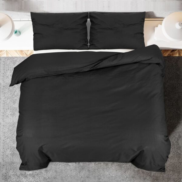 Voodipesukomplekt, , 200X200 Cm, Kerge, Mikrofiiber Must - Image 5