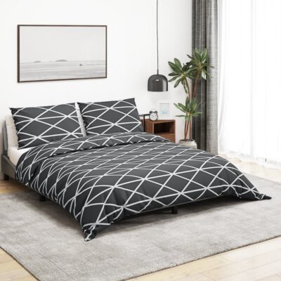 Voodipesukomplekt, Hall, 240 X 220 Cm, Puuvill Tumehall Ja Valge