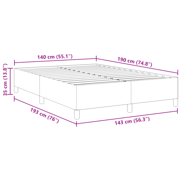 Voodi, hall 140X190 Cm Korduurkangas - Image 8