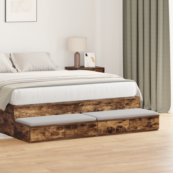 Voodi Sahtlid Suitsutatud Tammest 135X36,5X16,5 Cm Töödeldud Puidust